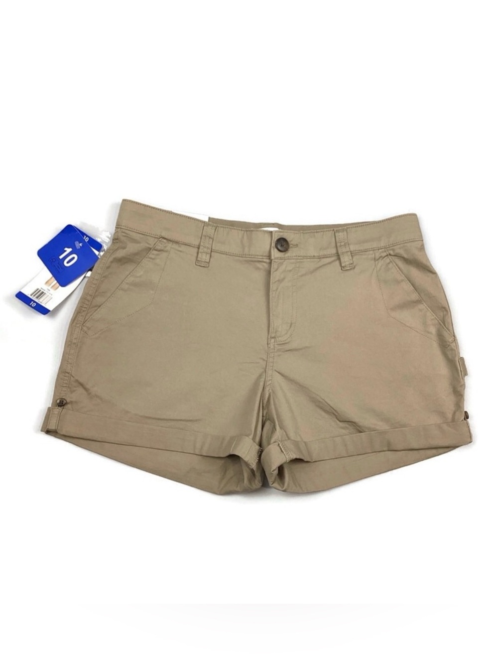 Boston Traders Tan Rolled Cuff Stretch Shorts Size 10 NEW!